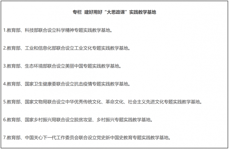 教育部等十部门：全面推进“大思政课”建设