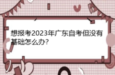 想报考2023年广东自考但没有基础怎么办？
